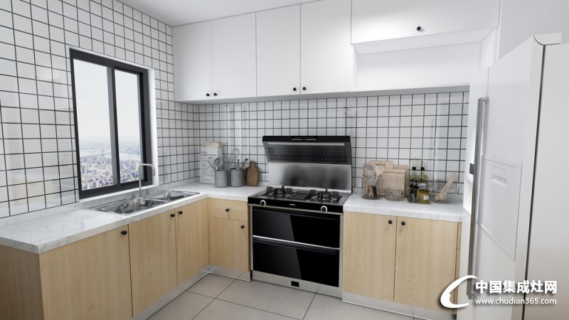 北斗星A3系列集成灶整体厨房装修效果图