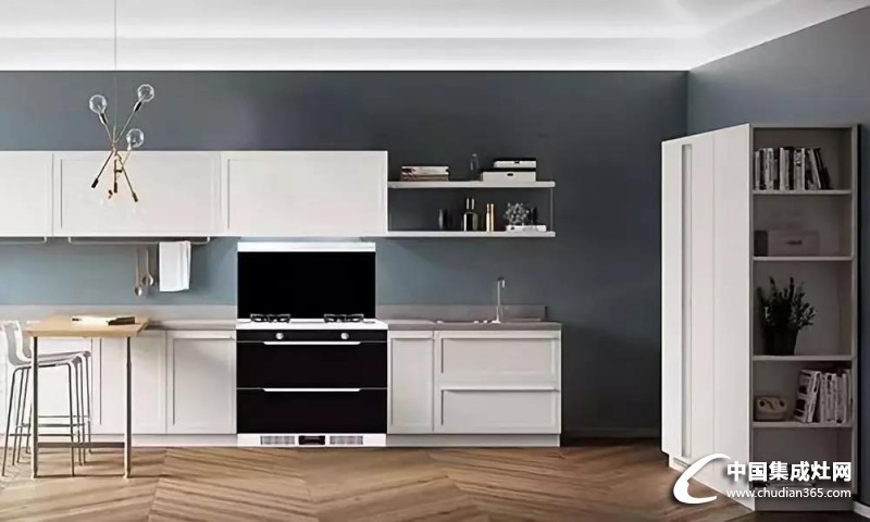 浙派集成灶厨房现代风格装修效果图，保持厨房的洁净