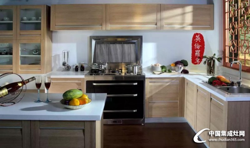 开放式厨房装修配高端的集成灶装修图