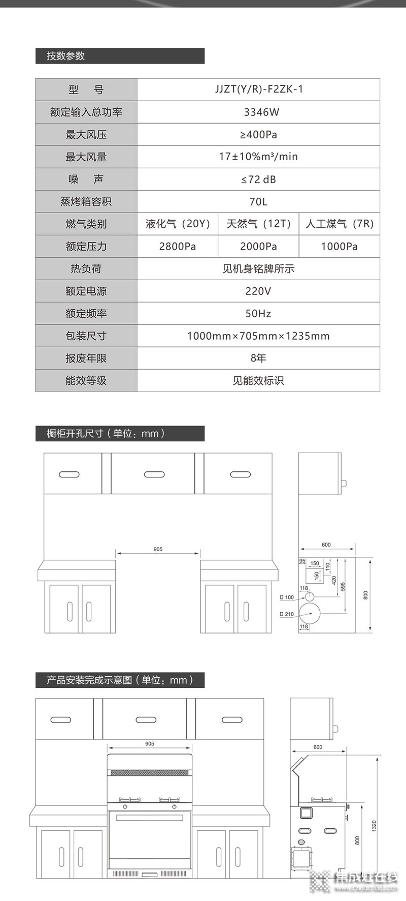 佳歌集成灶F2ZK蒸拷一体机产品效果图