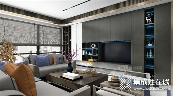 冠特定制家具丨多功能电视背景墙 质感高定设计